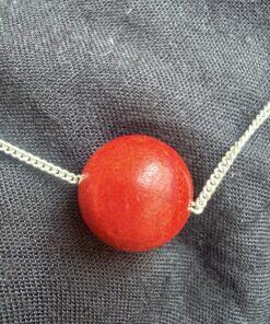Sterling Silver Chain with a Sponge Coral Bead