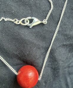 Sterling Silver Chain with a Sponge Coral Bead