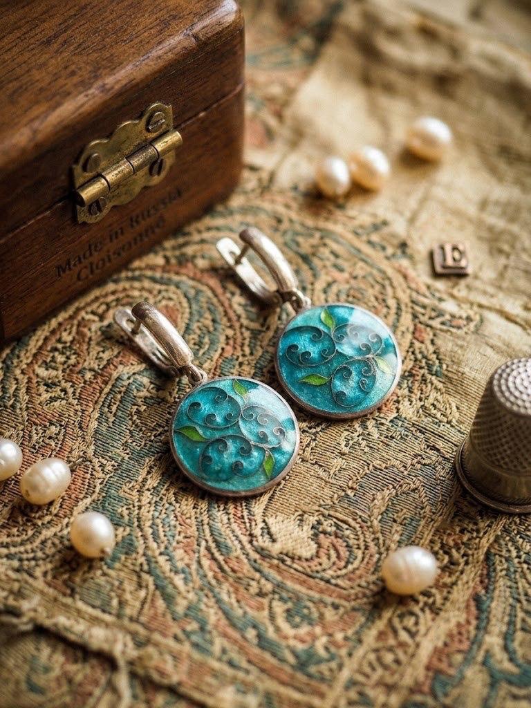 Handcrafted Georgian sterling Silver Minankari Earrings ~200