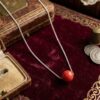 Sterling Silver Chain with a Sponge Coral Bead