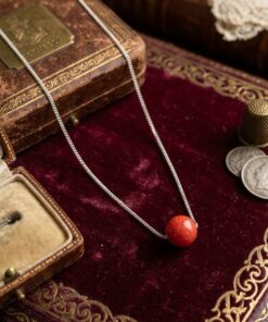 Sterling Silver Chain with a Sponge Coral Bead