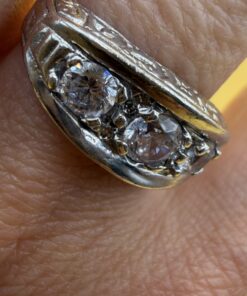 Vintage 925 Sterling Silver Ring, UK P / US 7.5,Czech Glass Stones ~202