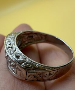 Vintage 925 Sterling Silver Ring, UK P / US 7.5,Czech Glass Stones ~202
