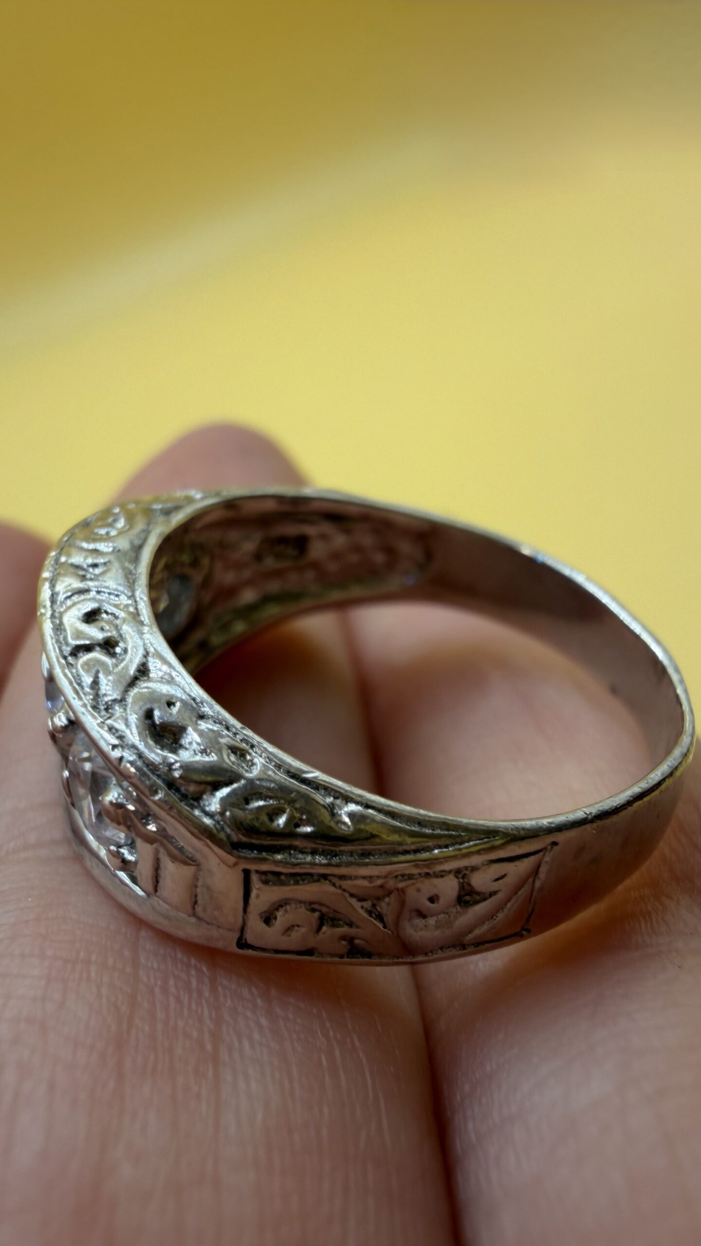 Vintage 925 Sterling Silver Ring, UK P / US 7.5,Czech Glass Stones ~202