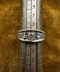 Vintage 925 Sterling Silver Ring, UK P / US 7.5,Czech Glass Stones ~202