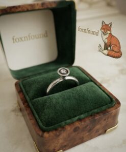 Hans Henrik Nygaard Spinning Ring – Danish Modernist Sterling Silver 925 Ring with Diamond – UK N½ / US 6¾~206