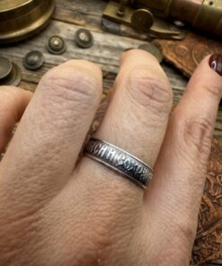 Vintage 925 Sterling Silver Religious Ring “Lord, Save and Protect” – Size R / US 8¾