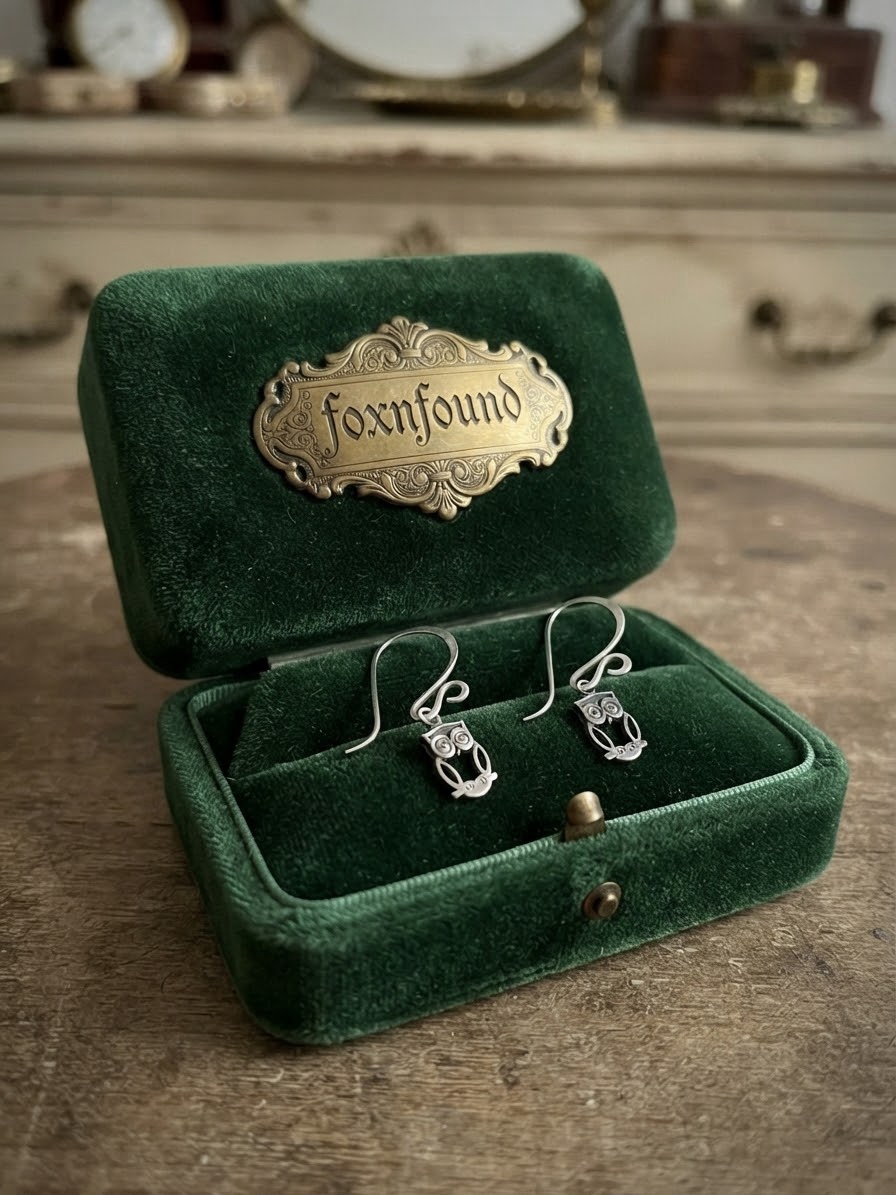 925 Sterling Silver Owl Earrings – Cute Owl Stud Earrings, Silver Owl Jewelry ~206
