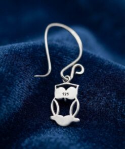 925 Sterling Silver Owl Earrings – Cute Owl Stud Earrings, Silver Owl Jewelry ~206
