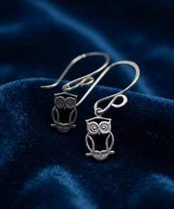 925 Sterling Silver Owl Earrings – Cute Owl Stud Earrings, Silver Owl Jewelry ~206