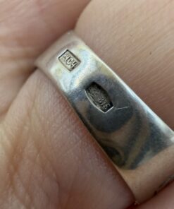 Vintage Soviet 875 Silver Niello Signet Ring Floral Engraved USSR UK Size M~208