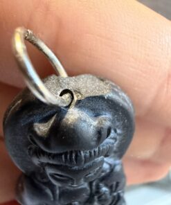 Gold Sheen Obsidian Carved Guanyin Kwan Yin Pendant Buddhist Lotus Amulet Matte~31