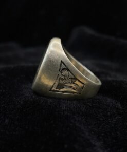 Vintage Soviet 875 Silver Niello Signet Ring Floral Engraved USSR UK Size M~208