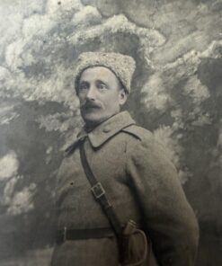 Antique WWI Era Russian Soldier Real Photo Postcard c.1914–1920 Papakha Shashka