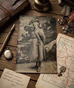 Antique WWI Era Russian Soldier Real Photo Postcard c.1914–1920 Papakha Shashka