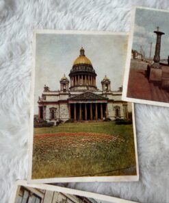 5 Vintage Soviet USSR Postcards Leningrad 1952 St Isaac's Peterhof Hermitage