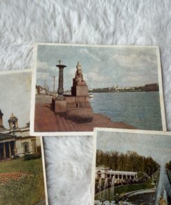 5 Vintage Soviet USSR Postcards Leningrad 1952 St Isaac's Peterhof Hermitage
