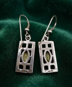 Charles Rennie Mackintosh Style 925 Silver Drop Earrings Blue Topaz Marquise~206