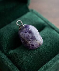 Vintage Amethyst Pendant | Purple Crystal Charm, Silver Bail