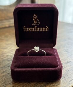 Vintage ring, size Q, 925 sterling silver, heart design~31