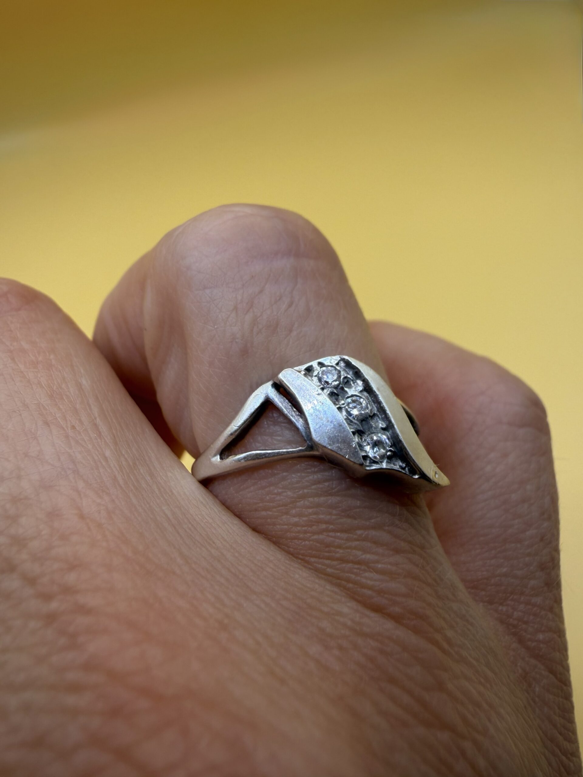 Vintage Soviet Ring, 1990s, size L,Sterling Silver 925~209 image 4