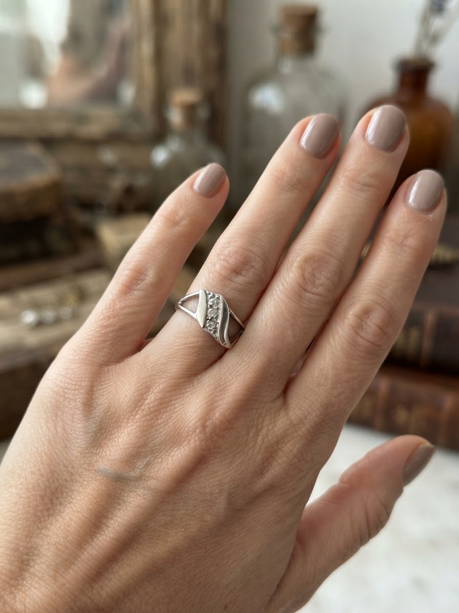 Vintage Soviet Ring, 1990s, size L,Sterling Silver 925~209 image 2