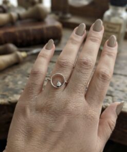 Vintage 1990s Silver Ring, Ukraine — Geometric Modernist Minimalist Design, Size M~209