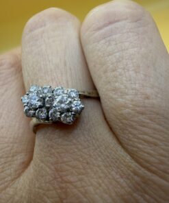 Vintage 1960s Natural White Zircon Sterling Silver Ring – Size O~209