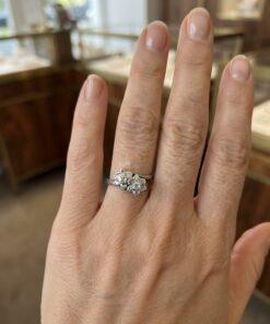 Vintage 1960s Natural White Zircon Sterling Silver Ring – Size O~209