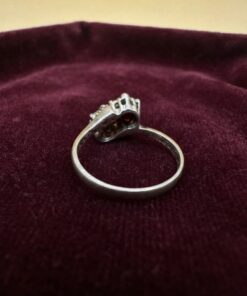 Vintage 1960s Natural White Zircon Sterling Silver Ring – Size O~209