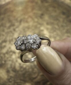 Vintage 1960s Natural White Zircon Sterling Silver Ring – Size O~209