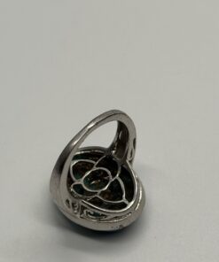 Sterling Silver 925 Copper Turquoise Statement Ring — UK Size M — 6.4g