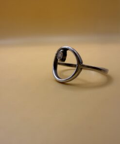 Vintage 1990s Silver Ring, Ukraine — Geometric Modernist Minimalist Design, Size M~209