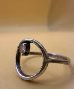 Vintage 1990s Silver Ring, Ukraine — Geometric Modernist Minimalist Design, Size M~209