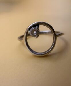 Vintage 1990s Silver Ring, Ukraine — Geometric Modernist Minimalist Design, Size M~209