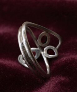 Vintage 925 Silver Garnet Ring · Size O · Modernist Trio Cabochon~209