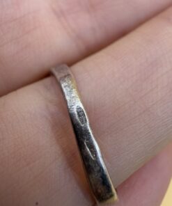 Vintage Ukrainian Sterling Silver 925 Modernist Zigzag Ring Clear Stones UK M½ US 6½