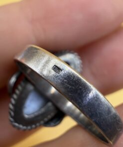 Vintage Russian Rostov Finift Ring Hand Painted Enamel Floral Silver USSR Size P½~211