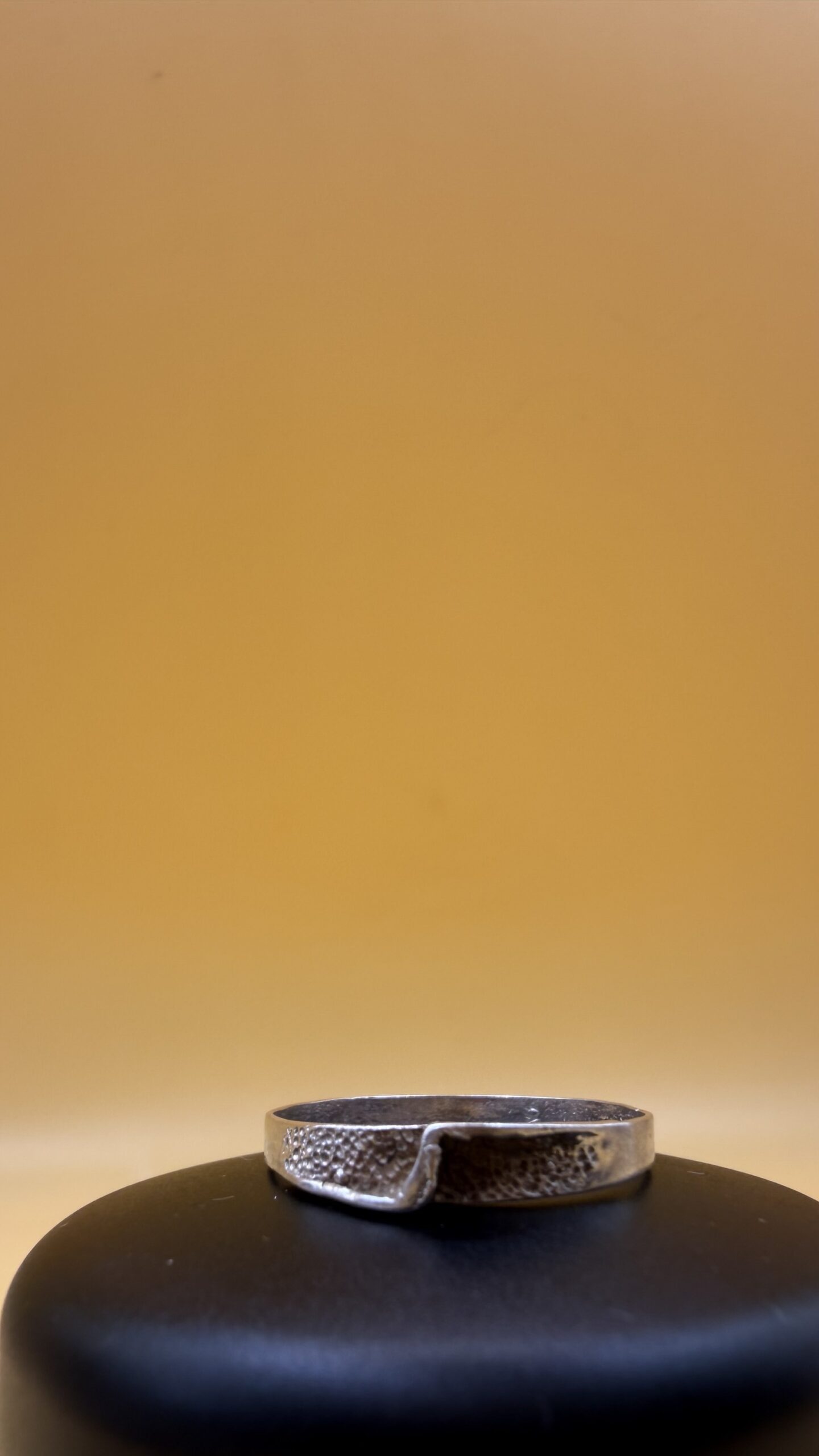 Vintage Sterling Silver Ring Scandinavian Modernist Textured Band Size R US 8.5~212 image 2
