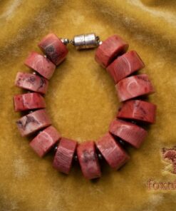 Vintage Chunky Coral Bracelet Langer Austria 925 Silver Magnetic Clasp Statement
