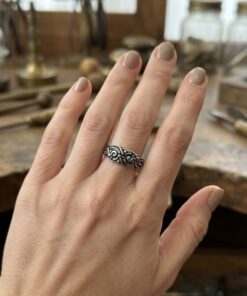 Vintage Sterling Silver 925 Ring Nordic Bind Rune Talisman Ornate Band Size R~212