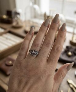 Vintage Sterling Silver 925 Butterfly Heart Ring – Openwork Design, Clear CZ Stones – UK L½ / US 6~211