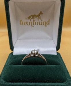 Vintage Ukrainian Sterling Silver 925 Solitaire Ring Clear Stone Tulip UK L½ US6~211