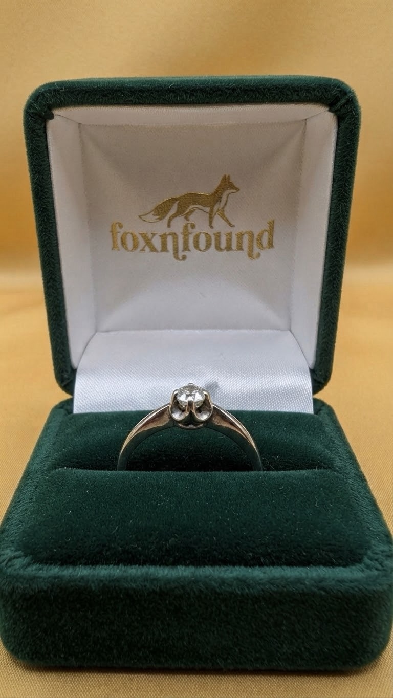 Vintage Ukrainian Sterling Silver 925 Solitaire Ring Clear Stone Tulip UK L½ US6~211