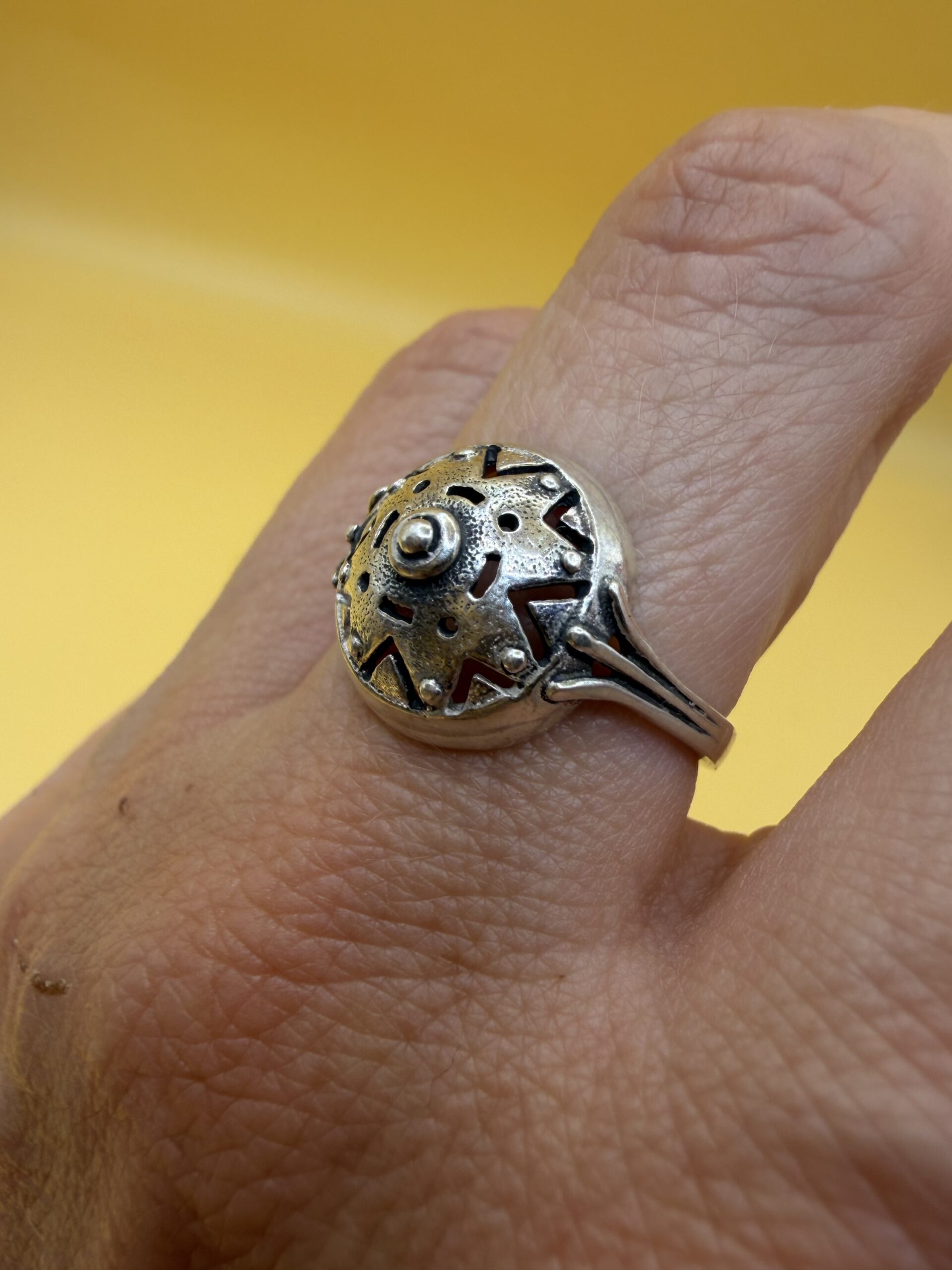 Unique Sterling Silver Mantra Ring (Size O)