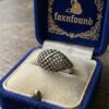 Vintage Soviet Art Deco Sterling Silver Lattice Dome Ring, Size UK R,US8.5-9