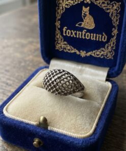 Vintage Soviet Art Deco Sterling Silver Lattice Dome Ring, Size UK R,US8.5-9