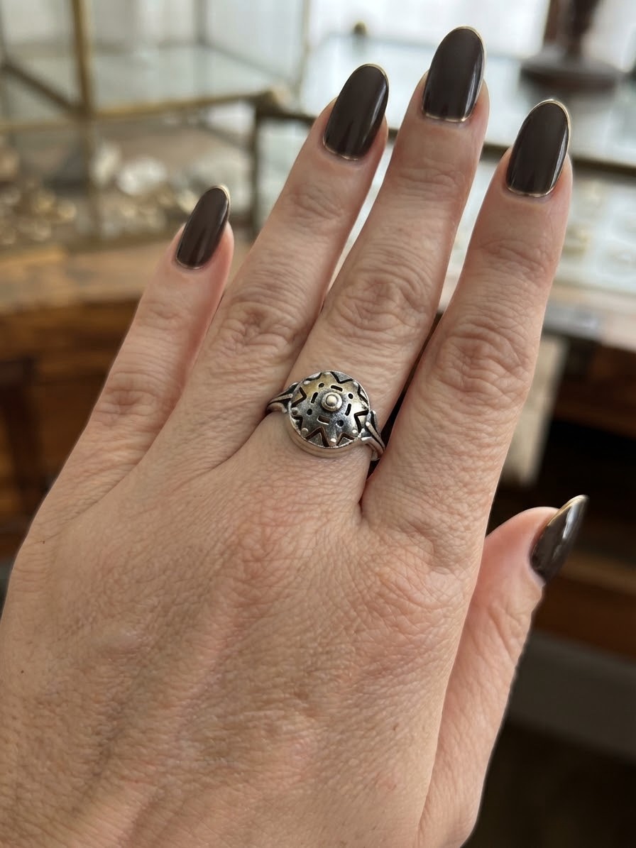 Unique Sterling Silver Mantra Ring (Size O)