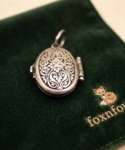 Vintage Sterling Silver 925 Oval Starburst Locket Pendant – CZ – Victorian Style – 90s, Hallmarked~212