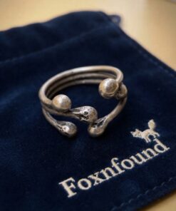 Vintage Brutalist Silver Wrap Ring Organic Molten Ball Ends Open Coil UK L½ US 6~37